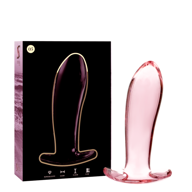 NEBULA SERIES BY IBIZA - MODEL 5 ANAL PLUG BOROSILICATE GLASS PINK 12.5 CM -O- 3.5 CM - NOCTURNA DESIRES