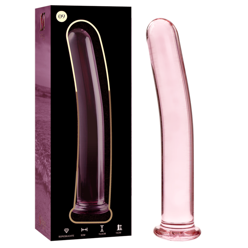 NEBULA SERIES BY IBIZA - MODEL 9 DILDO BOROSILICATE GLASS PINK 15.5 CM -O- 2.5 CM - NOCTURNA DESIRES