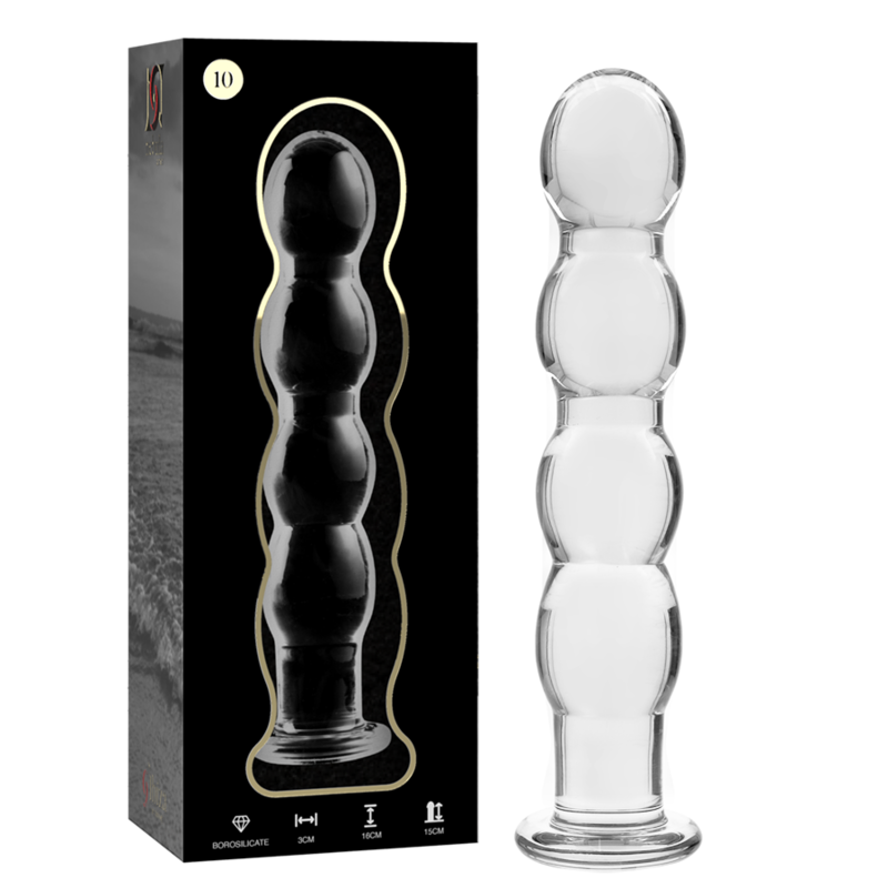 NEBULA SERIES BY IBIZA - MODEL 10 DILDO BOROSILICATE GLASS CLEAR 16.5 CM -O- 3.5 CM - NOCTURNA DESIRES