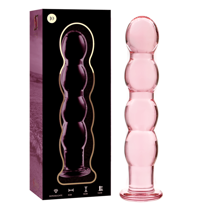 NEBULA SERIES BY IBIZA - MODEL 10 DILDO BOROSILICATE GLASS PINK 16.5 CM -O- 3.5 CM - NOCTURNA DESIRES