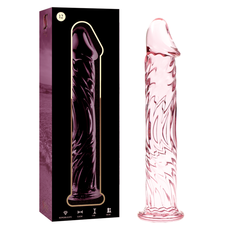 NEBULA SERIES BY IBIZA - MODEL 12 DILDO BOROSILICATE GLASS PINK 17 CM -O- 3.5 CM - NOCTURNA DESIRES