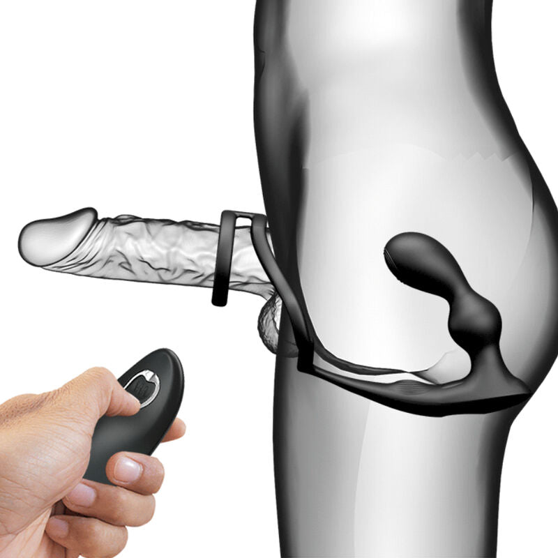 PRETTY LOVE - MARSHALL PENIS RING WITH VIBRATORY ANAL PLUG WITH REMOTE CONTROL - NOCTURNA DESIRES