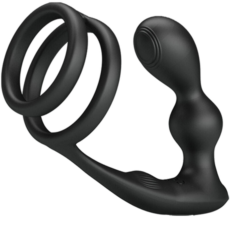 PRETTY LOVE - MARSHALL PENIS RING WITH VIBRATORY ANAL PLUG WITH REMOTE CONTROL - NOCTURNA DESIRES