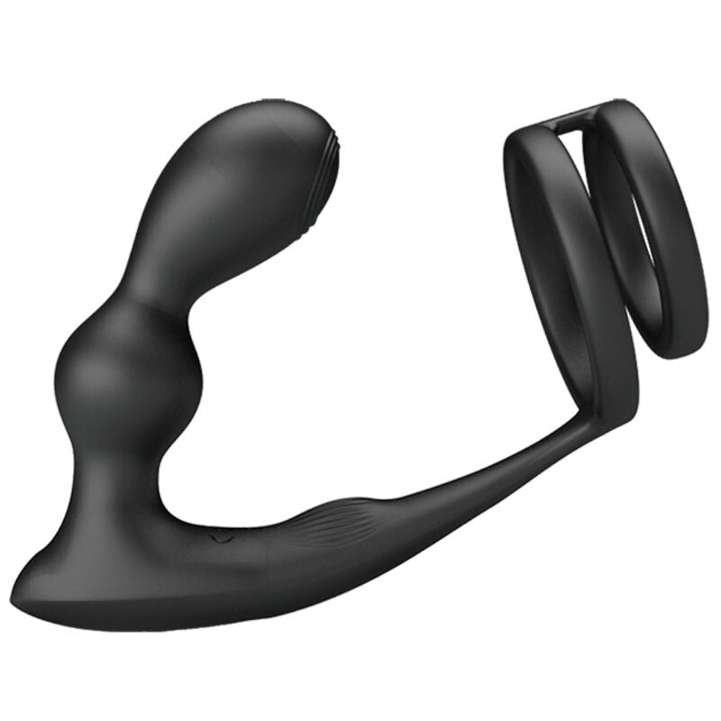 PRETTY LOVE - MARSHALL PENIS RING WITH VIBRATORY ANAL PLUG WITH REMOTE CONTROL - NOCTURNA DESIRES