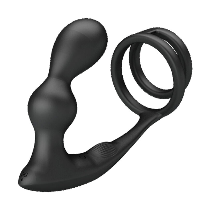 PRETTY LOVE - MARSHALL PENIS RING WITH VIBRATORY ANAL PLUG WITH REMOTE CONTROL - NOCTURNA DESIRES