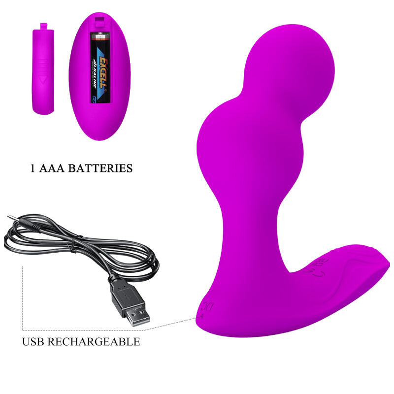 PRETTY LOVE - TERRANCE ANAL VIBRATOR MASSAGER WITH REMOTE CONTROL - NOCTURNA DESIRES