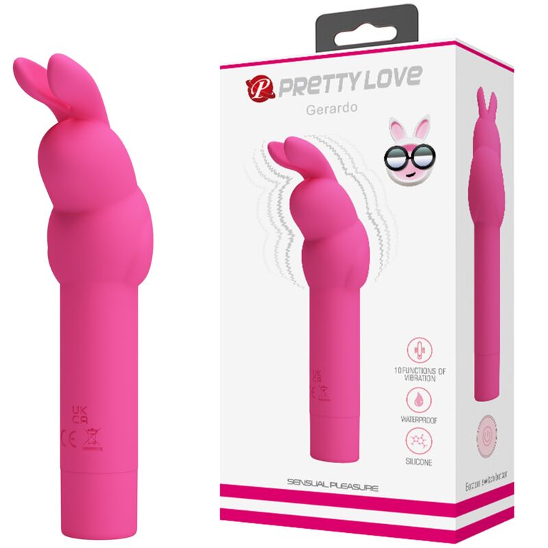 PRETTY LOVE - GERARDO FUSCHIA RABBIT SILICONE VIBRATOR - NOCTURNA DESIRES