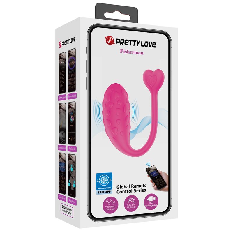 PRETTY LOVE - APP CONTROLLED PINK FISHER VIBRATING EGG - NOCTURNA DESIRES