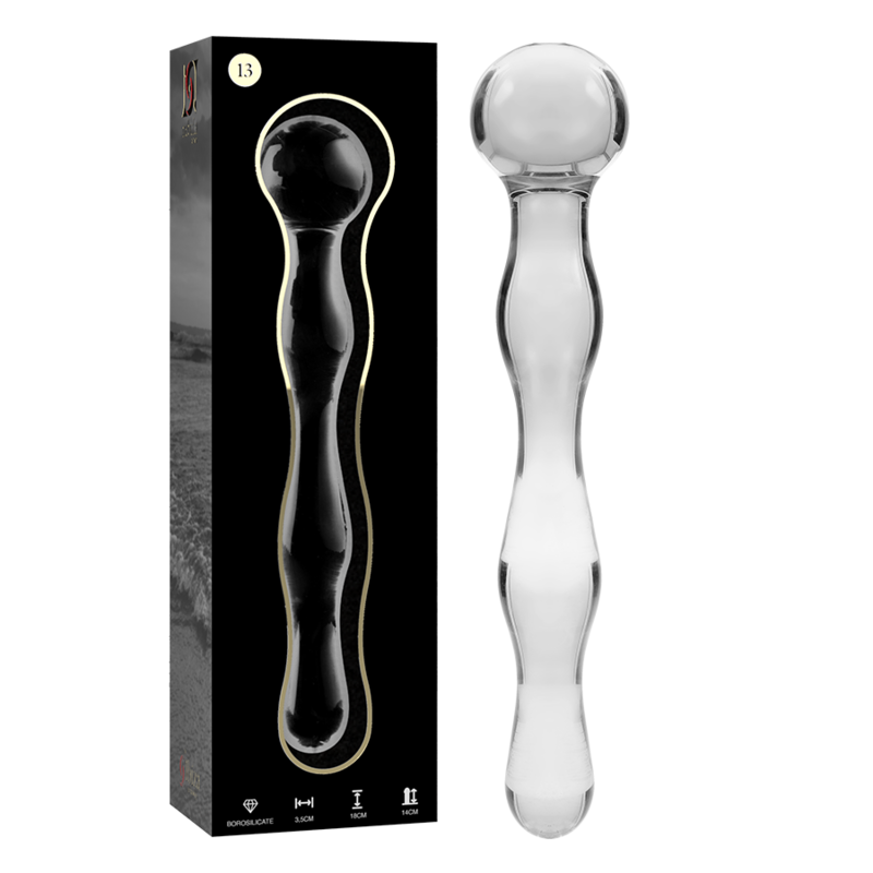 NEBULA SERIES BY IBIZA - MODEL 13 DILDO BOROSILICATE GLASS CLEAR 18 CM -O- 3.5 CM - NOCTURNA DESIRES