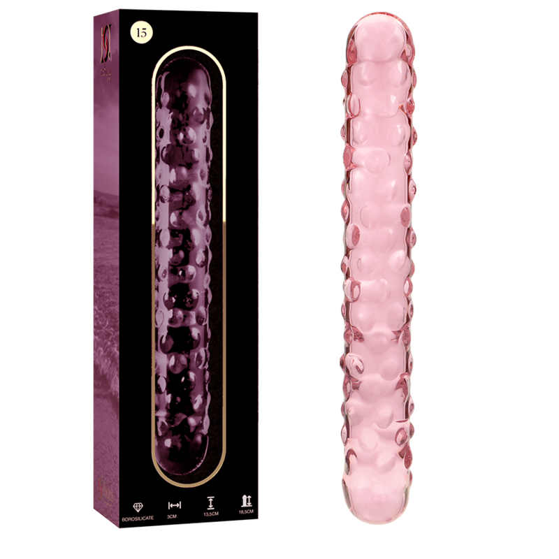 NEBULA SERIES BY IBIZA - MODEL 15 DILDO BOROSILICATE GLASS PINK 18.5 CM -O- 3 CM - NOCTURNA DESIRES
