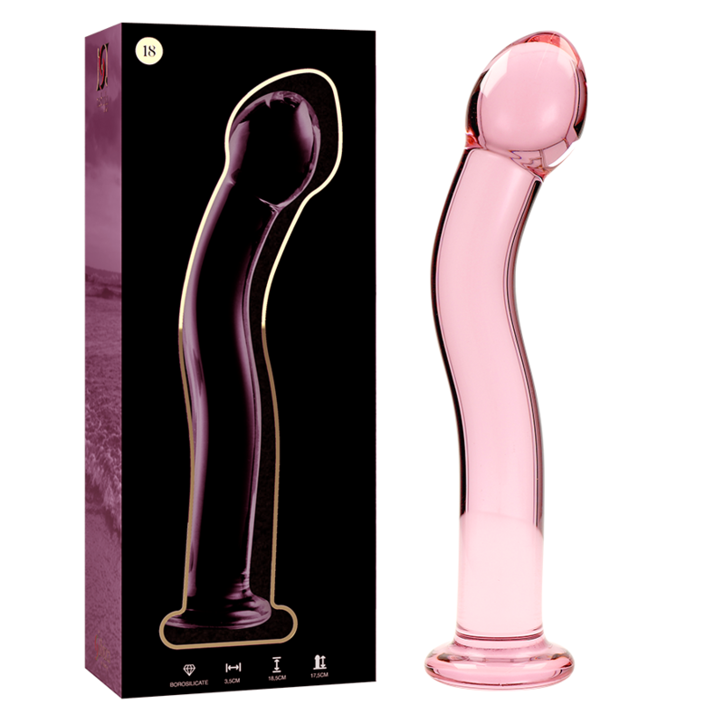 NEBULA SERIES BY IBIZA - MODEL 18 DILDO BOROSILICATE GLASS PINK 18.5 CM -O- 3.5 CM - NOCTURNA DESIRES