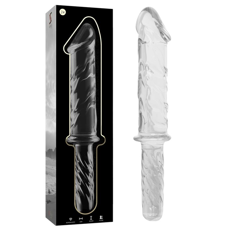 NEBULA SERIES BY IBIZA - MODEL 24 DILDO BOROSILICATE GLASS CLEAR 28.5 CM -O- 5 CM - NOCTURNA DESIRES