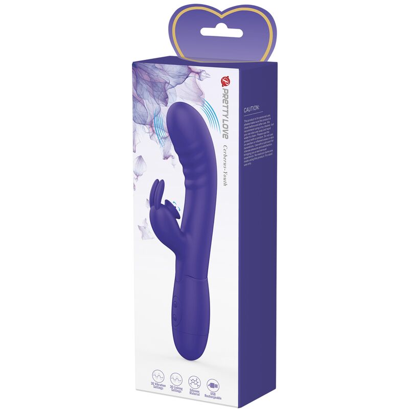 PRETTY LOVE - CERBERUS YOUTH VIOLET RABBIT VIBRATOR - NOCTURNA DESIRES