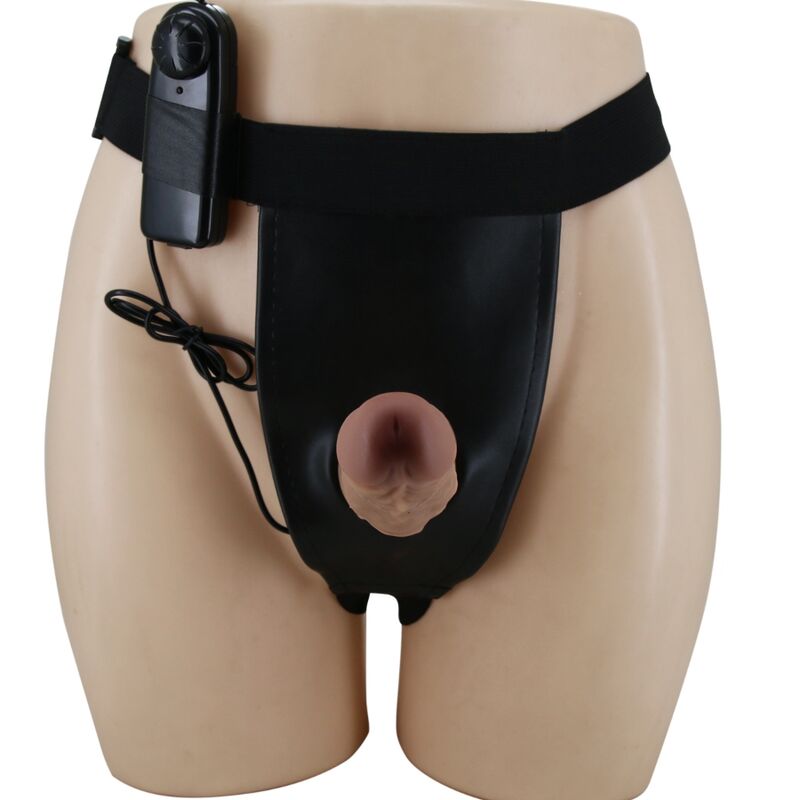 PRETTY LOVE - HARNESS BRIEFS WITH VIBRATION DILDO INCLUDED - NOCTURNA DESIRES
