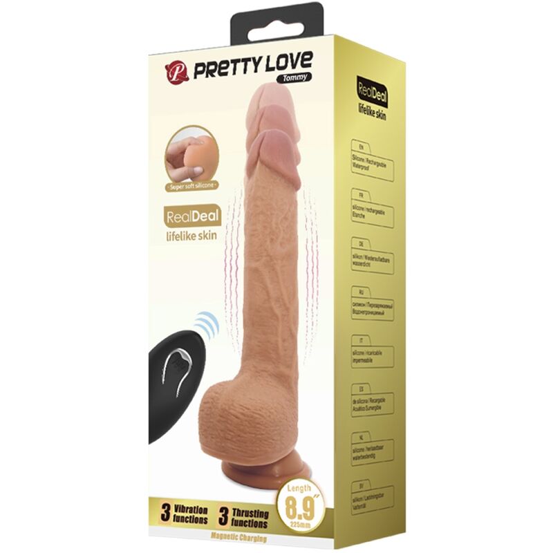 PRETTY LOVE - TOMMY REALISTIC DILDO VIBRATOR 22.5 CM - NOCTURNA DESIRES