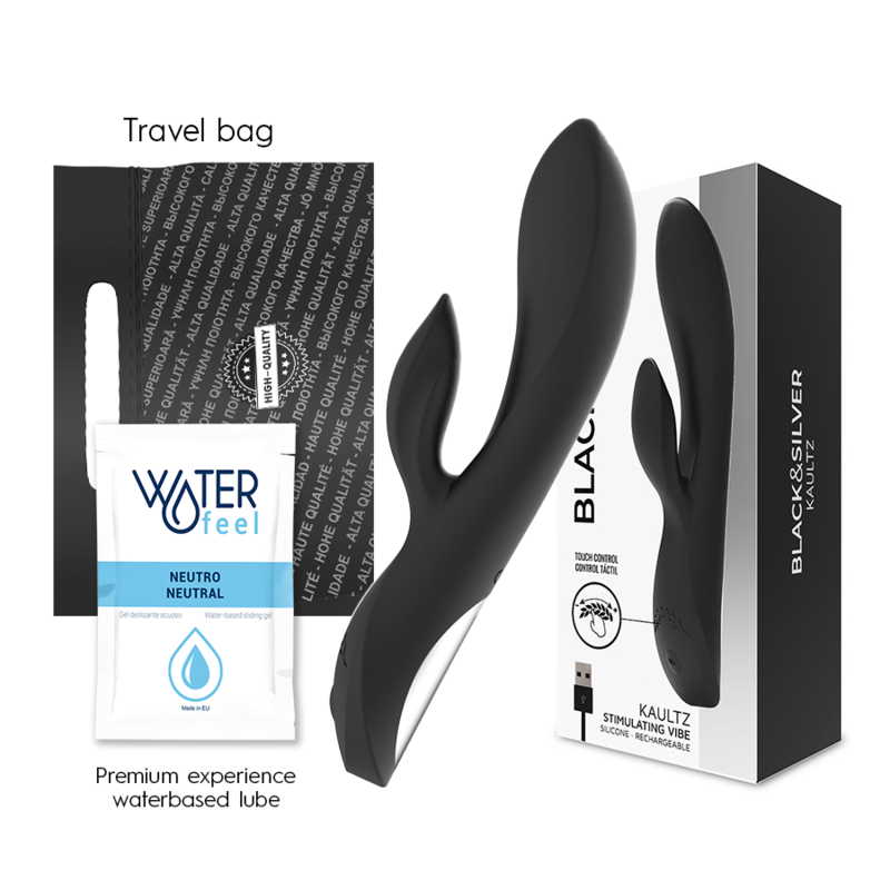 BLACK&SILVER - KAULTZ TOUCH CONTROL VIBRATOR - NOCTURNA DESIRES