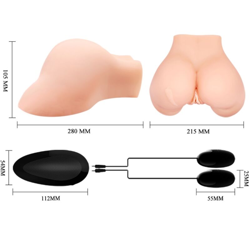CRAZY BULL - VAGINA AND ANUS WITH REALISTIC MESH WITH VIBRATION - NOCTURNA DESIRES
