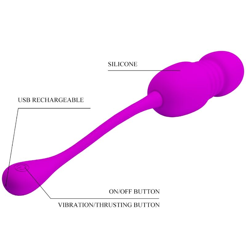 PRETTY LOVE - CALLIE PURPLE RECHARGEABLE VIBRATING EGG - NOCTURNA DESIRES