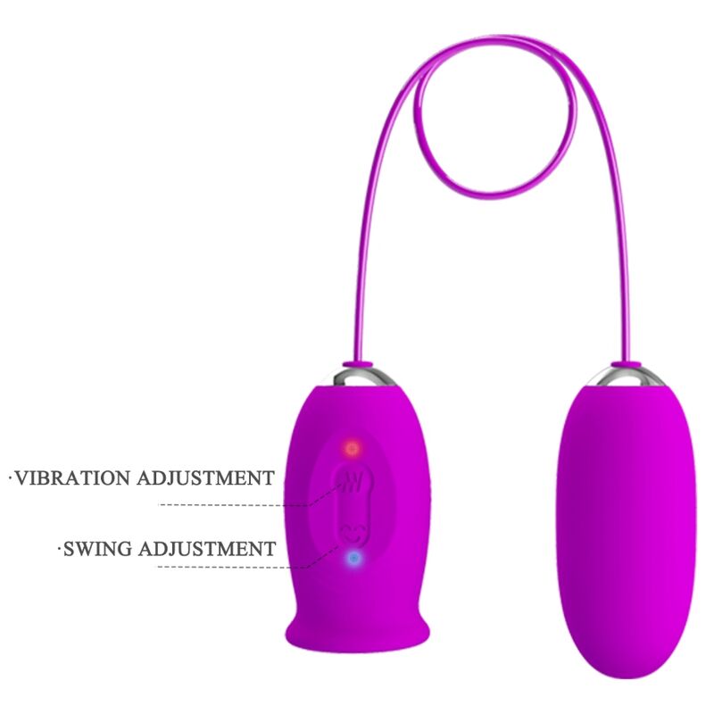 PRETTY LOVE - DAISY DUAL EGG RECHARGEABLE VIBRATOR PURPLE - NOCTURNA DESIRES