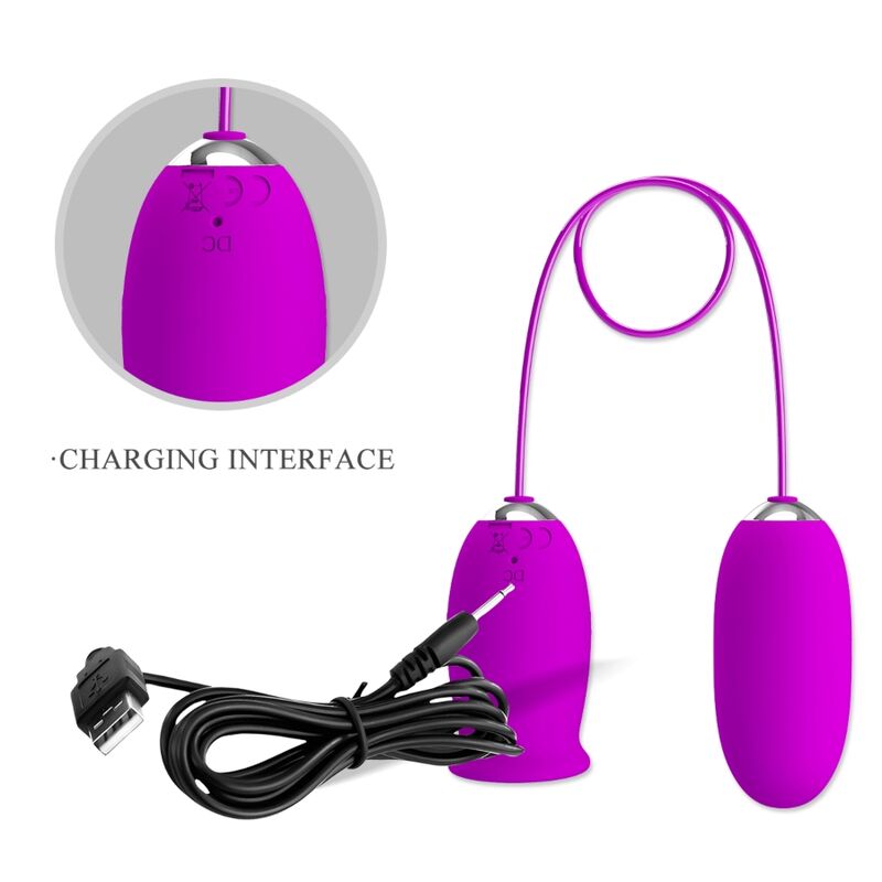 PRETTY LOVE - DAISY DUAL EGG RECHARGEABLE VIBRATOR PURPLE - NOCTURNA DESIRES