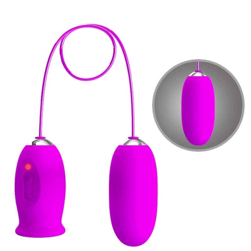 PRETTY LOVE - DAISY DUAL EGG RECHARGEABLE VIBRATOR PURPLE - NOCTURNA DESIRES