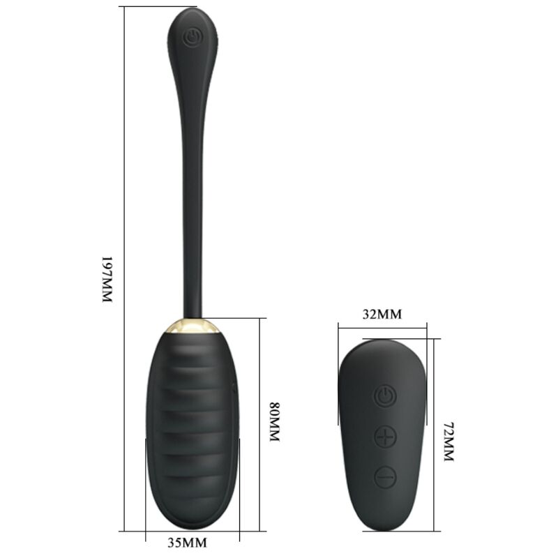 PRETTY LOVE - DOREEN LUXURY RECHARGEABLE VIBRATING EGG BLACK REMOTE CONTROL - NOCTURNA DESIRES