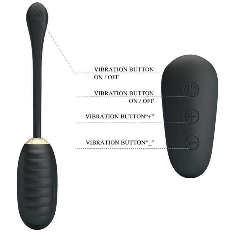PRETTY LOVE - DOREEN LUXURY RECHARGEABLE VIBRATING EGG BLACK REMOTE CONTROL - NOCTURNA DESIRES