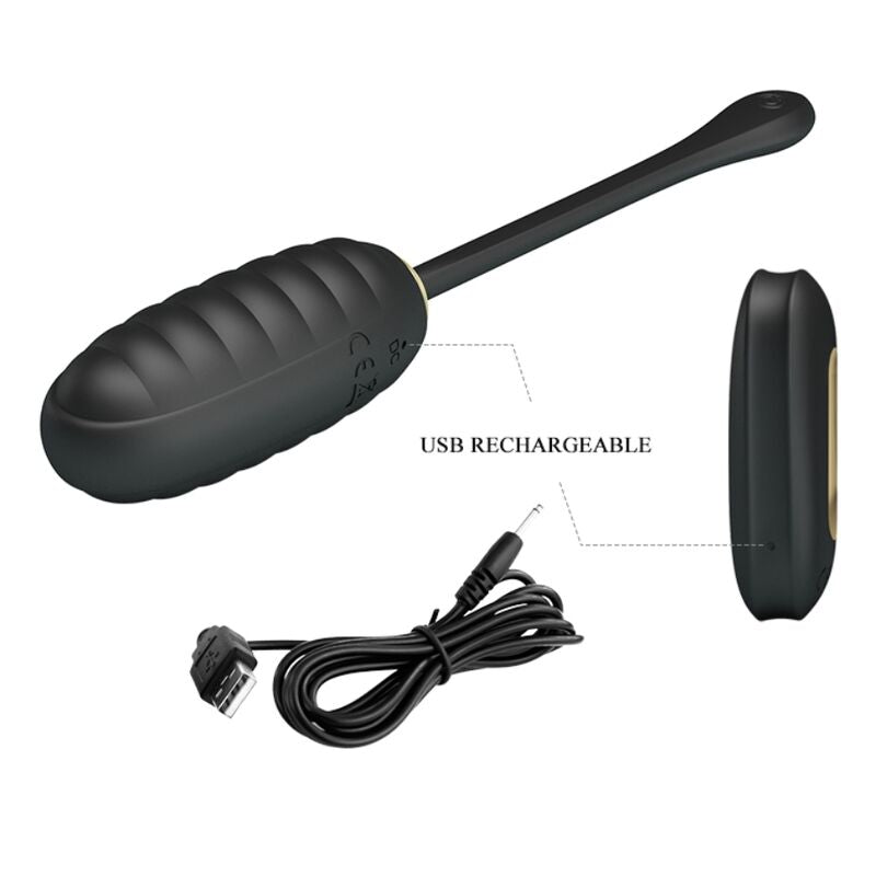 PRETTY LOVE - DOREEN LUXURY RECHARGEABLE VIBRATING EGG BLACK REMOTE CONTROL - NOCTURNA DESIRES