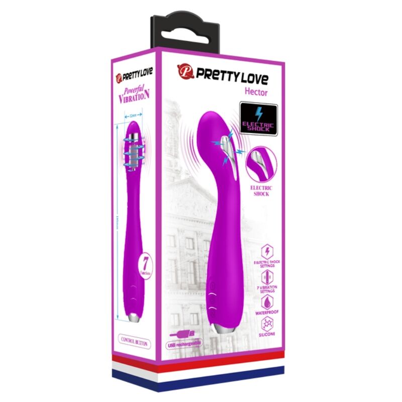 PRETTY LOVE - HECTOR RECHARGEABLE ELECTROSHOCK VIBRATOR WATERPROOF PURPLE - NOCTURNA DESIRES