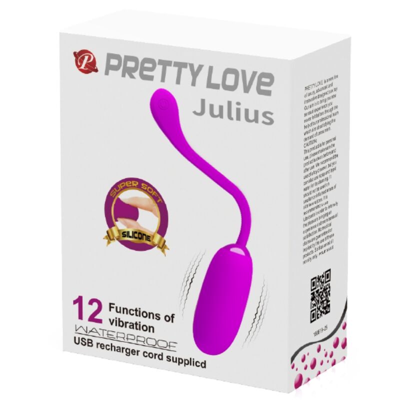 PRETTY LOVE - JULIUS WATERPROOF-RECHARGEABLE VIBRATING EGG PURPLE - NOCTURNA DESIRES