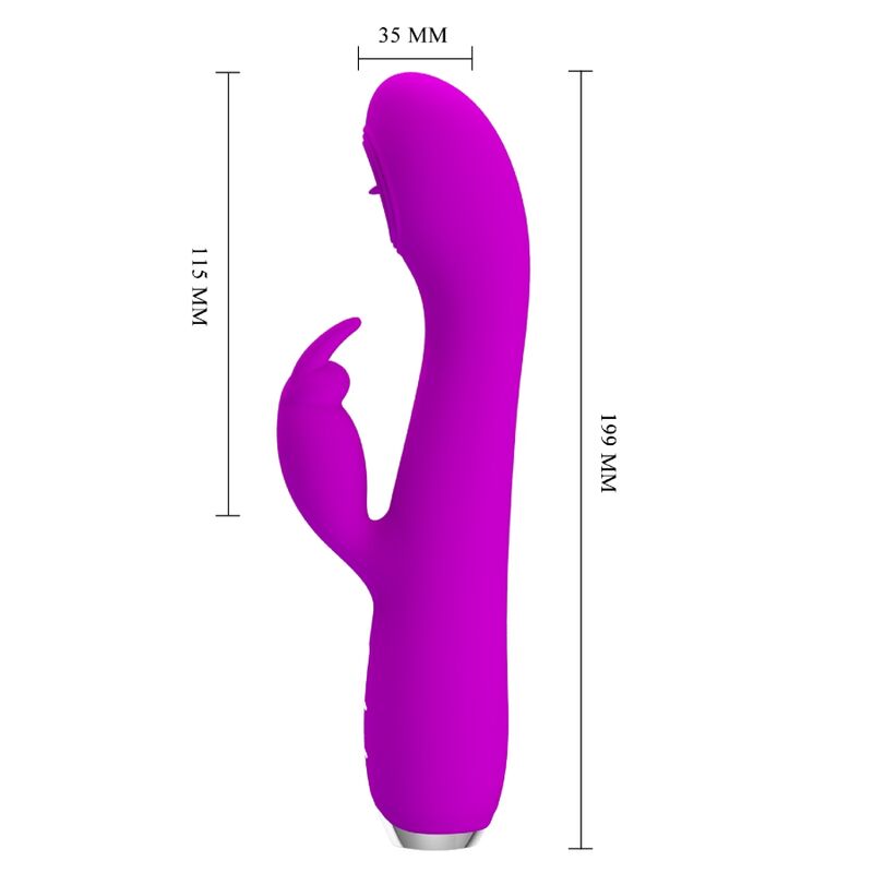 PRETTY LOVE - RACHEL RECHARGEABLE VIBRATOR WITH PURPLE SUCTION CUP - NOCTURNA DESIRES