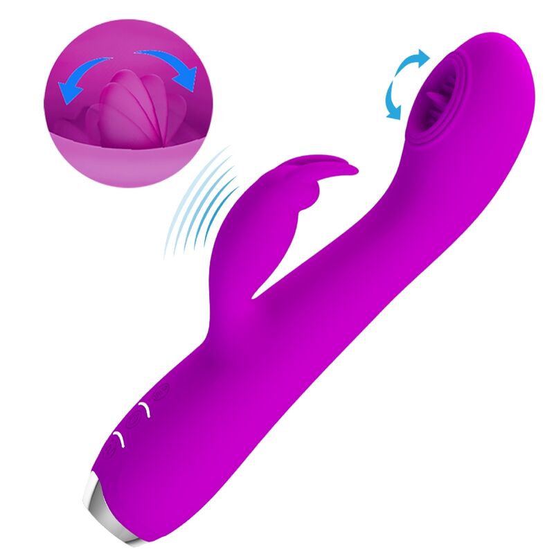PRETTY LOVE - RACHEL RECHARGEABLE VIBRATOR WITH PURPLE SUCTION CUP - NOCTURNA DESIRES