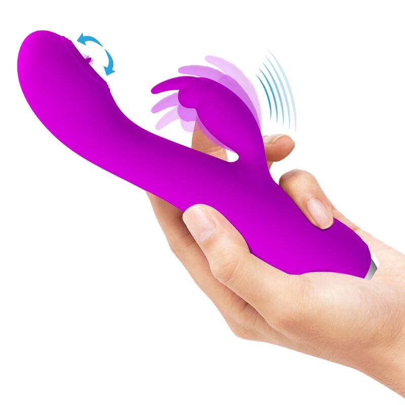 PRETTY LOVE - RACHEL RECHARGEABLE VIBRATOR WITH PURPLE SUCTION CUP - NOCTURNA DESIRES