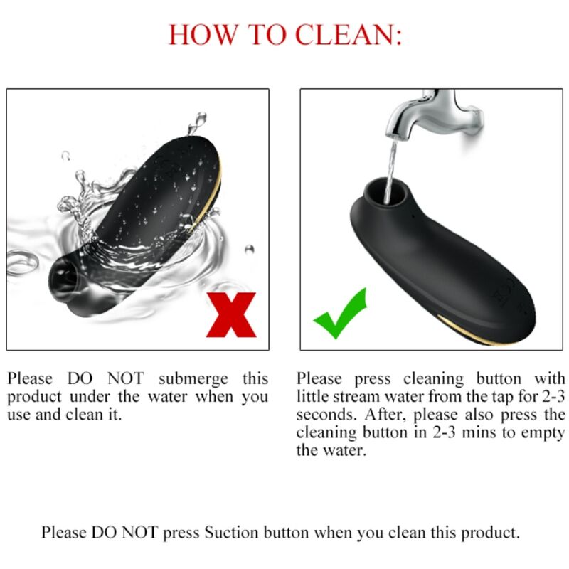 PRETTY LOVE - LUXURY RECHARGEABLE SUCTION MASSAGER BLACK - NOCTURNA DESIRES