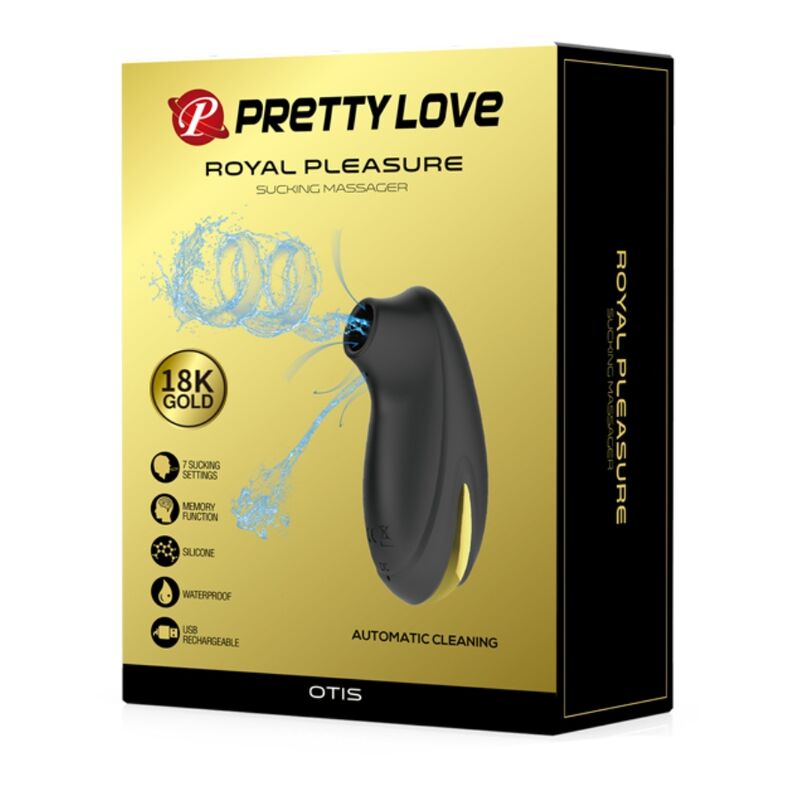 PRETTY LOVE - LUXURY RECHARGEABLE SUCTION MASSAGER BLACK - NOCTURNA DESIRES