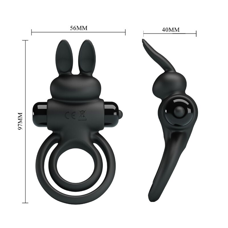 PRETTY LOVE - VIBRATOR III RABBIT RING FOR BLACK PENIS - NOCTURNA DESIRES
