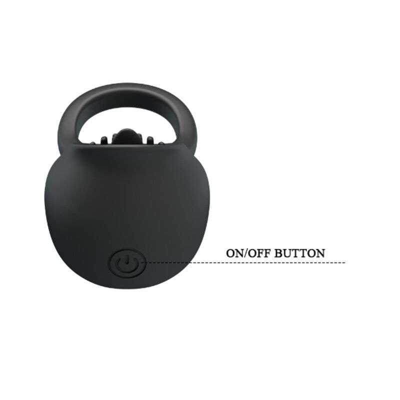 PRETTY LOVE - VIBRATING PENIS RING WITH BLACK TONGUE - NOCTURNA DESIRES