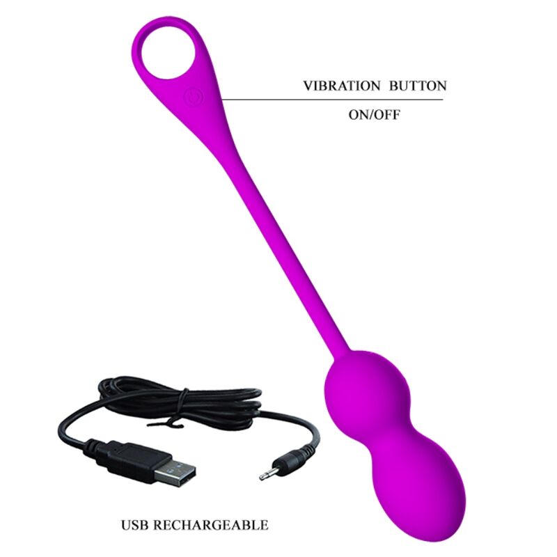 PRETTY LOVE - ELVIRA RECHARGEABLE VIBRATING BALLS PURPLE - NOCTURNA DESIRES