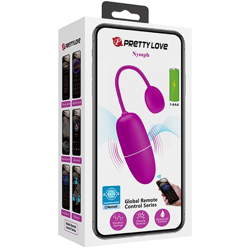 PRETTY LOVE - NYMPH VIBRATING EGG APP CONTROLLED PURPLE - NOCTURNA DESIRES