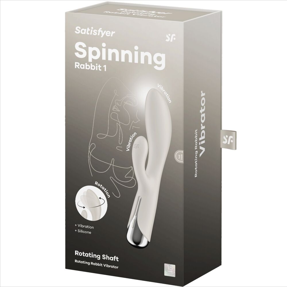 SATISFYER - SPINNING RABBIT 1 CLITORIS AND G-SPOT STIMULATION BEIGE - NOCTURNA DESIRES