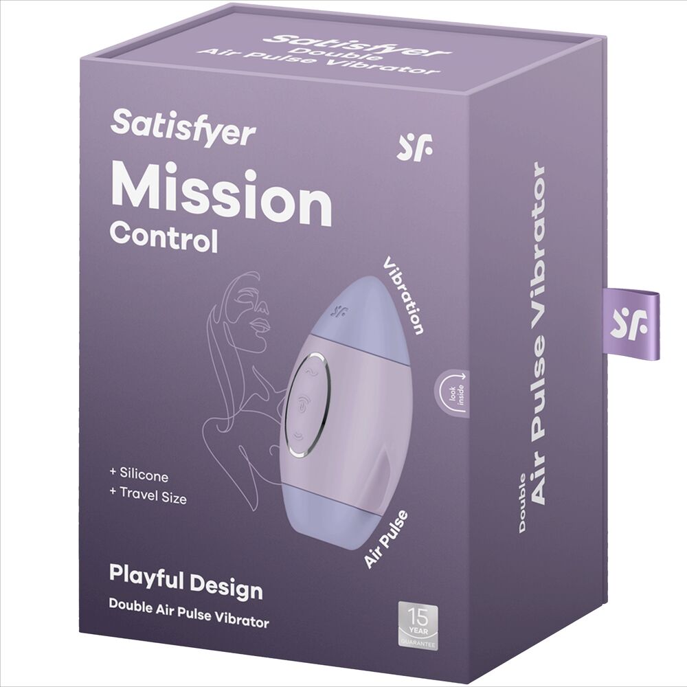 SATISFYER - MISSION CONTROL LILAC SMALL DOUBLE IMPULSE VIBRATOR - NOCTURNA DESIRES