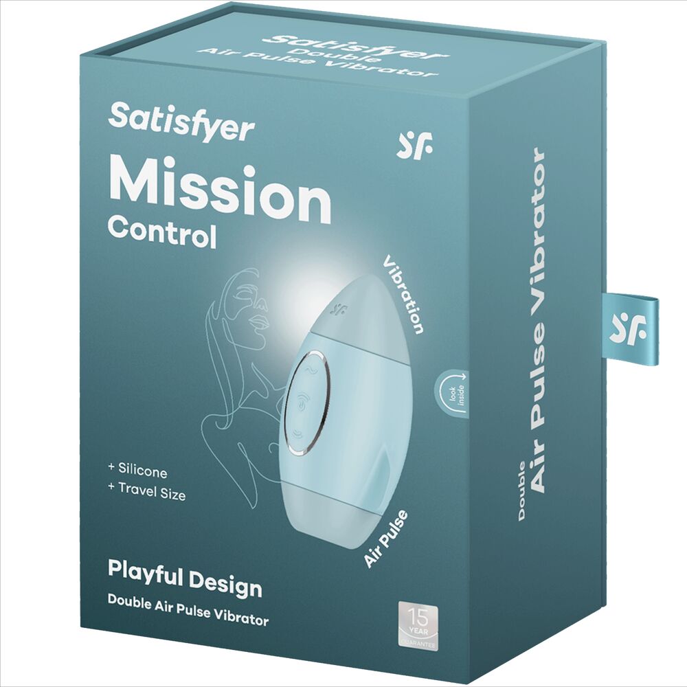 SATISFYER - MISSION CONTROL BLUE SMALL DOUBLE IMPULSE VIBRATOR - NOCTURNA DESIRES