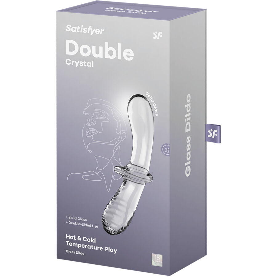 SATISFYER - DOUBLE CRYSTAL DILDO TRANSPARENT - NOCTURNA DESIRES
