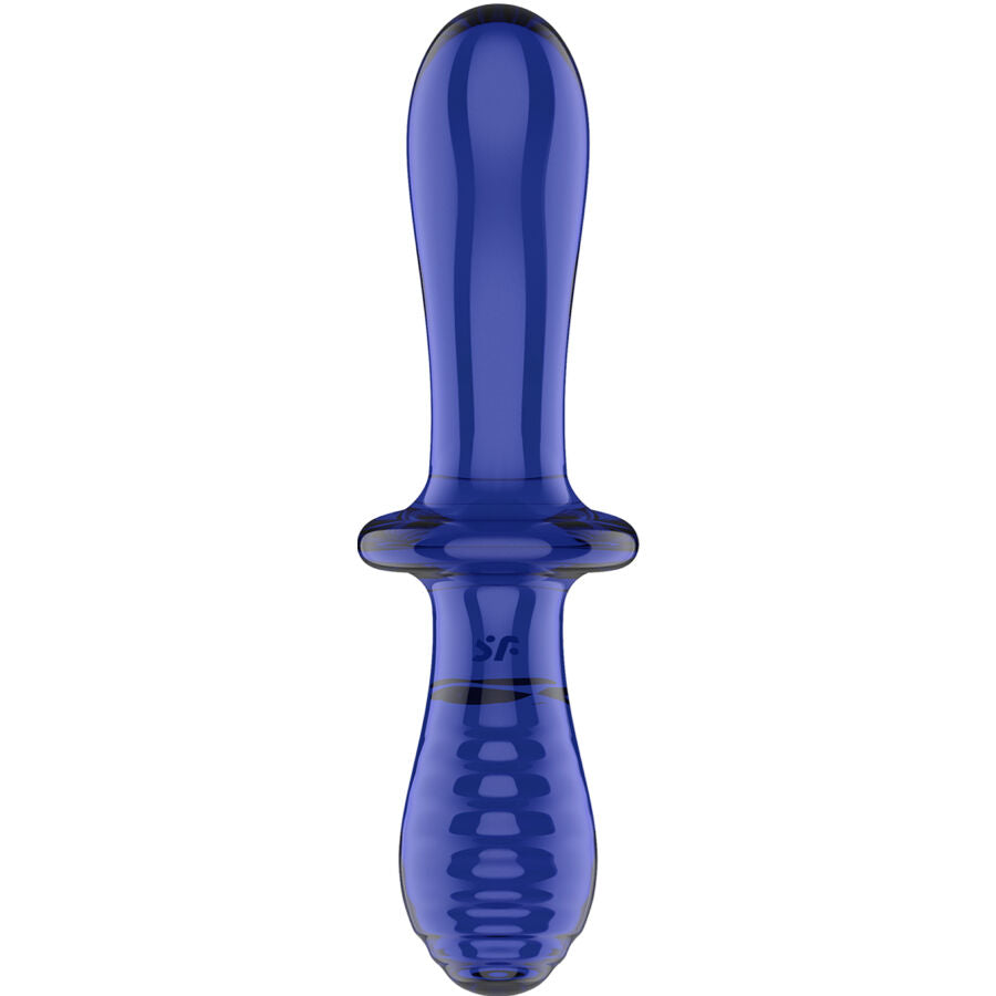 SATISFYER - DOUBLE CRYSTAL DILDO BLUE - NOCTURNA DESIRES