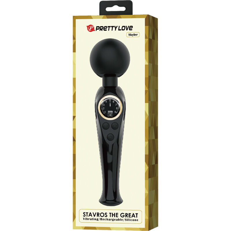 PRETTY LOVE - SKYLER VIBRATOR WAND BLACK - NOCTURNA DESIRES