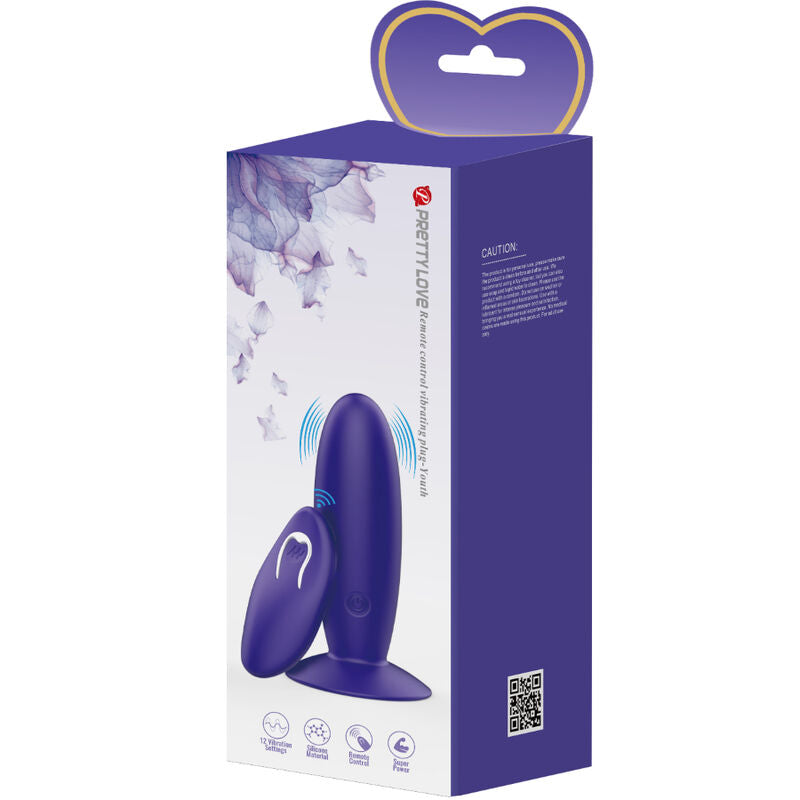 PRETTY LOVE - YOUTH PLUG ANAL VIBRATOR REMOTE CONTROL VIOLET - NOCTURNA DESIRES