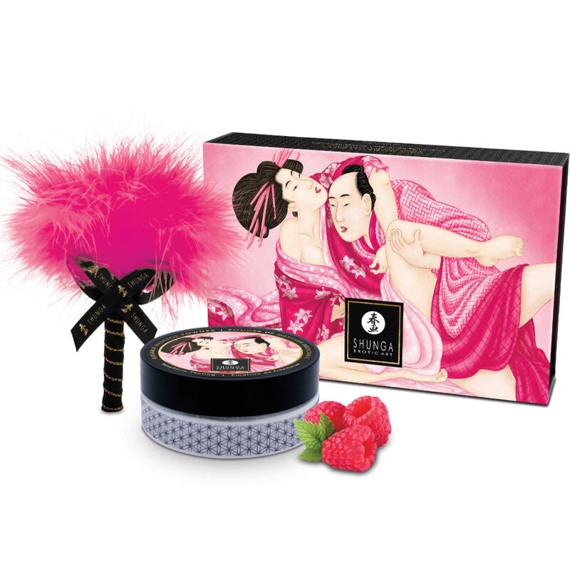 SHUNGA - EDIBLE MASSAGE POWDER KIT RASPBERRY - NOCTURNA DESIRES