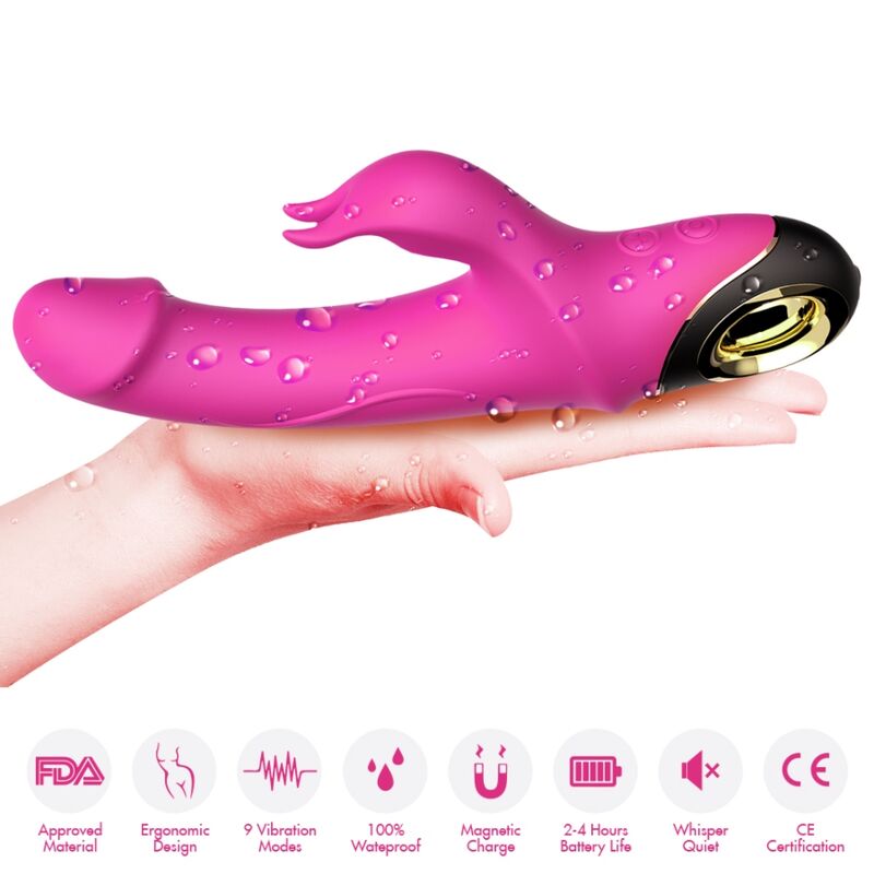 ARMONY - METEROR DILDO VIBRATOR RABBIT ROTATOR FUCHSIA - NOCTURNA DESIRES