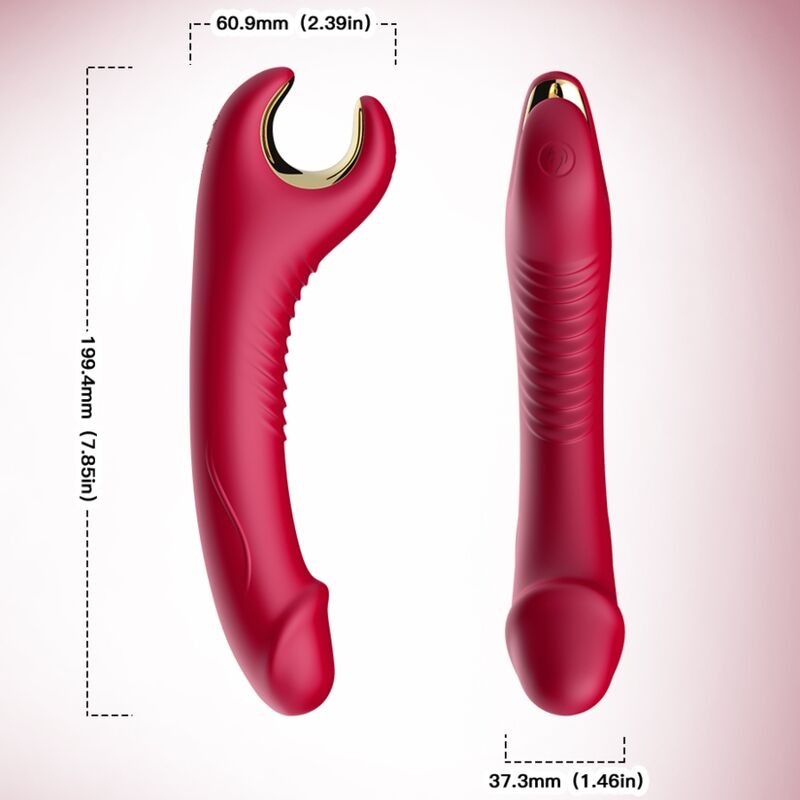 ARMONY - PRINCE DILDO VIBRATOR & ROTATOR RED - NOCTURNA DESIRES