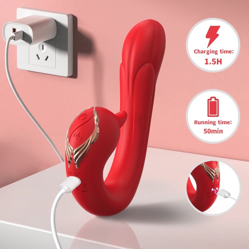 ARMONY - DELFIN VIBRATOR MULTIPOSITION & HEAT EFFECT RED - NOCTURNA DESIRES